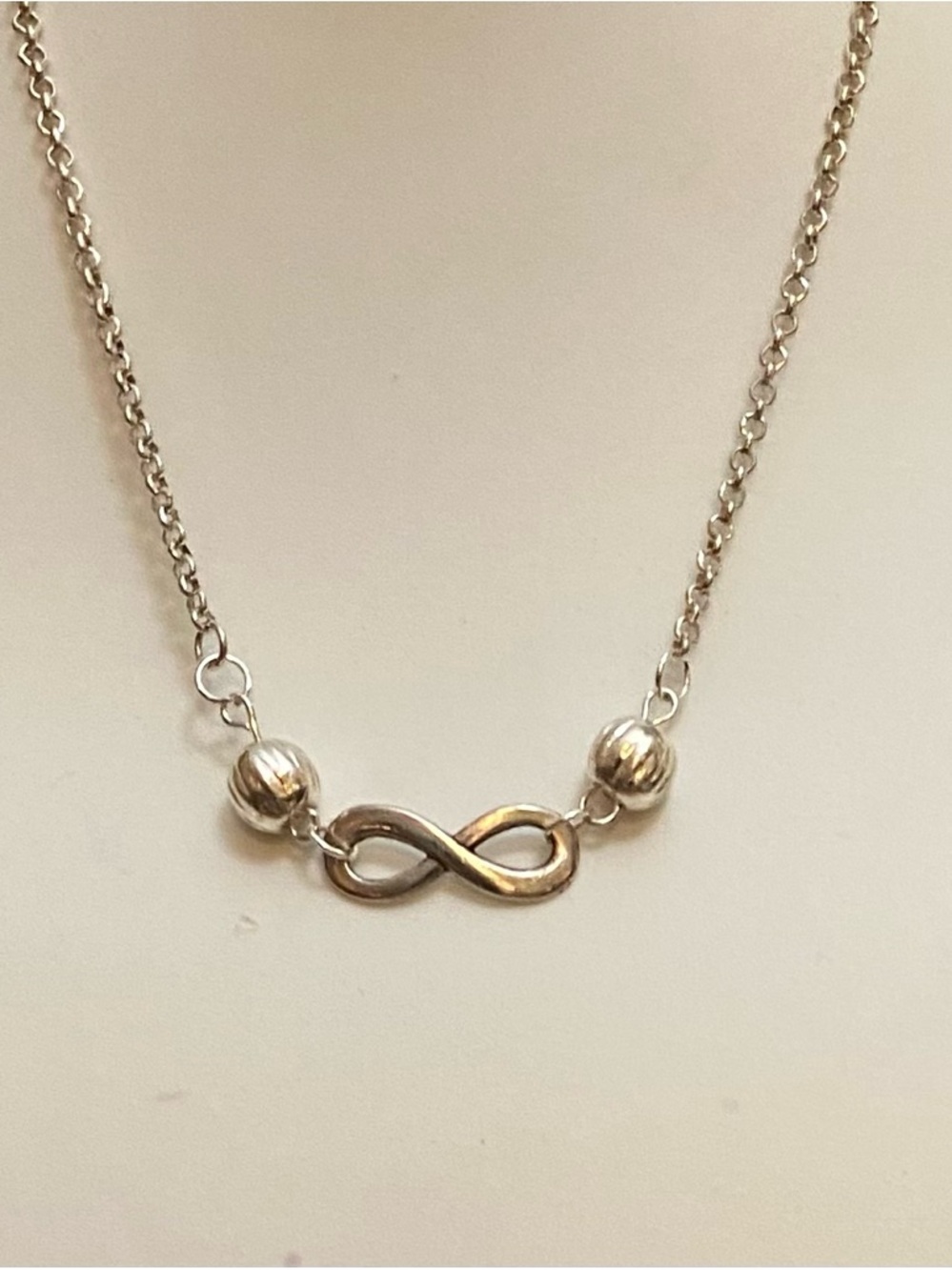 NEW Antique Tibetan silver infinity charm necklace